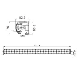 Светодиодная балка двухрядная с 4D линзами 300 Вт водительский свет (Osram)