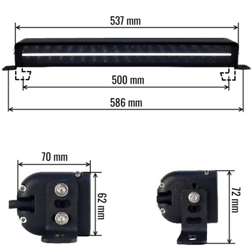 Светодиодная балка двухрядная 180 Вт (OSRAM) дальний свет/водительский свет с ДХО