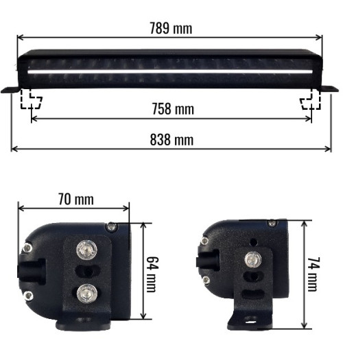 Светодиодная балка двухрядная 270 Вт (OSRAM) дальний свет/водительский свет с ДХО