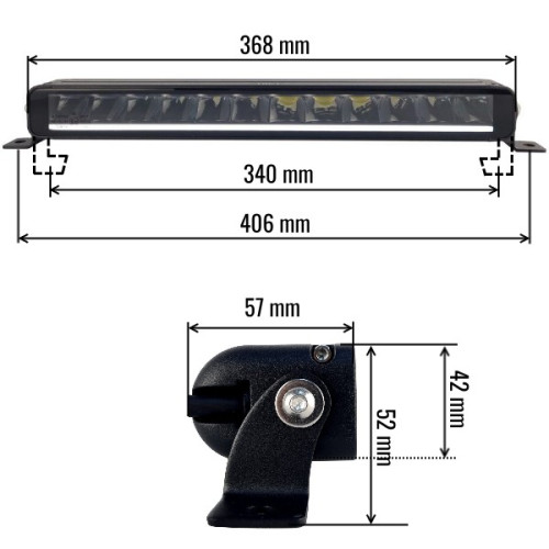 Светодиодная балка однорядная 60 Вт Slim (OSRAM) дальний свет/водительский свет с ДХО