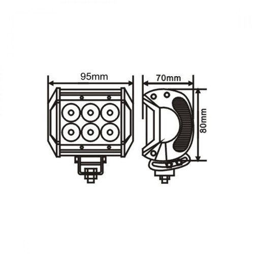 Светодиодная балка двухрядная 18 Вт дальний свет