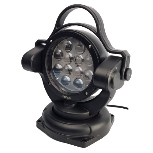 Светодиодный фароискатель черный с ПДУ 60 Вт 5-SS60LB