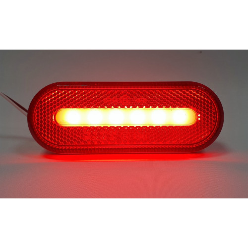 Светодиодный габаритный огонь для прицепа овальный  красный