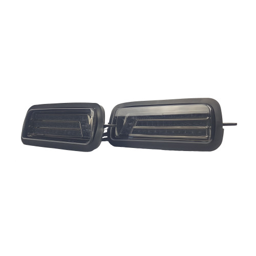 Светодиодные надфарники на Ниву черные (комплект)