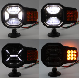 Светодиодные фары головного света для спецтехники 100 Вт с обогревом 16100W (DHO) (Комплект 2шт)