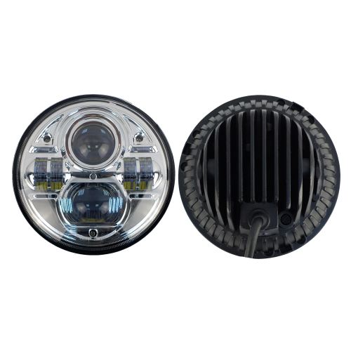 Светодиодные фары головного света с ДХО 7 дюймов 150 Ватт (комплект)