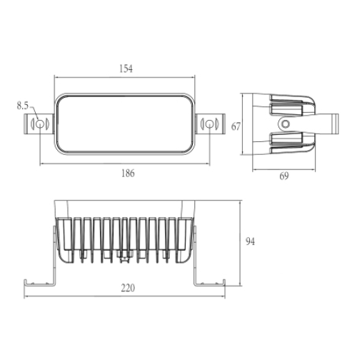 Фонарь маркерный светодиодный 18 Вт (OSRAM) красная линия (Red line) SR-18WRL