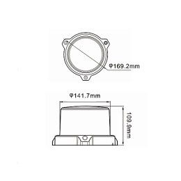 Маяк проблесковый светодиодный трех-режимный 48 Вт (Orange)