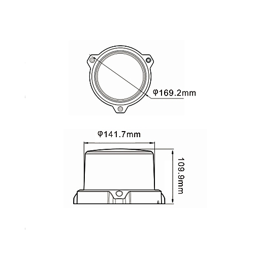 Маяк проблесковый светодиодный трех-режимный 48 Вт (Orange)