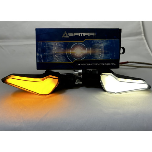 Светодиодные поворотники для мото-техники TM06 с ДХО (комплект 2шт)