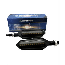 Светодиодные поворотники для мото-техники TM91 со встроенным реле и ДХО (комплект 2шт)