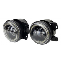 LED противотуманные фары.Комплект птф светодиодные фары 4" по 18 Вт с ДХО