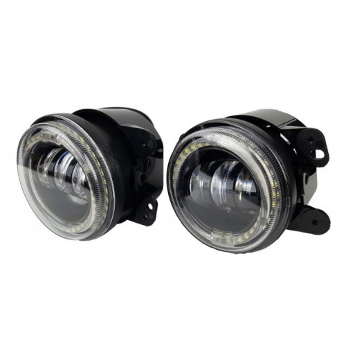 LED противотуманные фары.Комплект птф светодиодные фары 4" по 18 Вт с ДХО