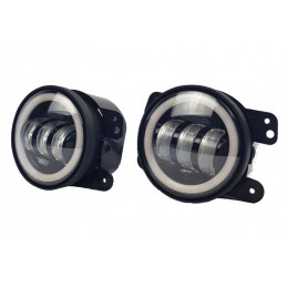 LED противотуманные фары.Комплект птф 4" по 30 Вт с Dho и поворотниками