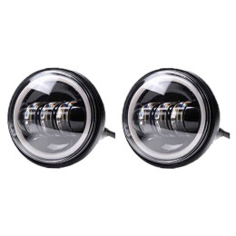 Светодиодные ПТФ комплект 4,5" по 30 Вт с кольцом Halo (ДХО и поворотники) 