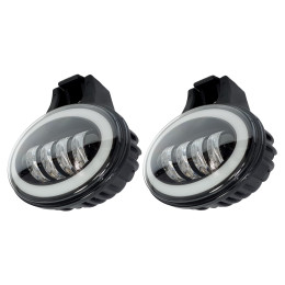 Светодиодные доп.фары 80 ватт с ходовыми огнями и верхним креплением, черные (комплект 2шт)