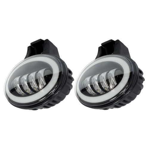 Светодиодные доп.фары 80 ватт с ходовыми огнями и верхним креплением, черные (комплект 2шт)