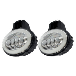 Светодиодные доп.фары 80 ватт с ходовыми огнями и верхним креплением, хром (комплект 2шт)