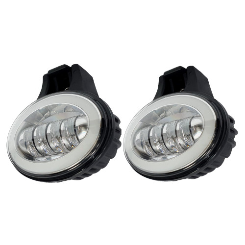 Светодиодные доп.фары 80 ватт с ходовыми огнями и верхним креплением, хром (комплект 2шт)