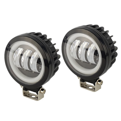 Светодиодные фары дополнительного света комплект с ДХО 60 Вт круглые