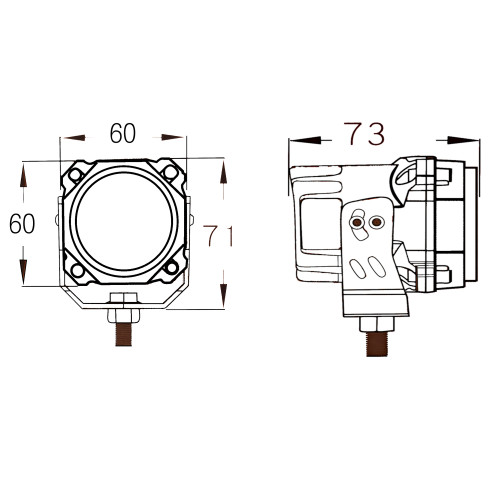 Светодиодные фары дополнительного света 60 Вт белый/желтый свет TM1060W