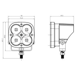 Светодиодная фара рабочего света 40 Вт mini (Spot)