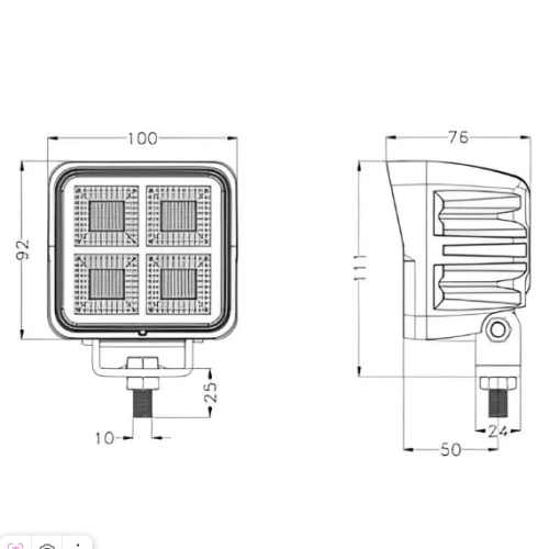 Светодиодная фара рабочего света 100 Вт (Wide Flood) 11100SF (EMC)