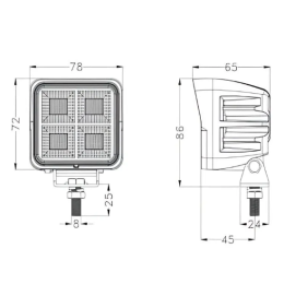 Светодиодная фара рабочего света 64 Вт (Wide Flood) 1164SF (EMC)