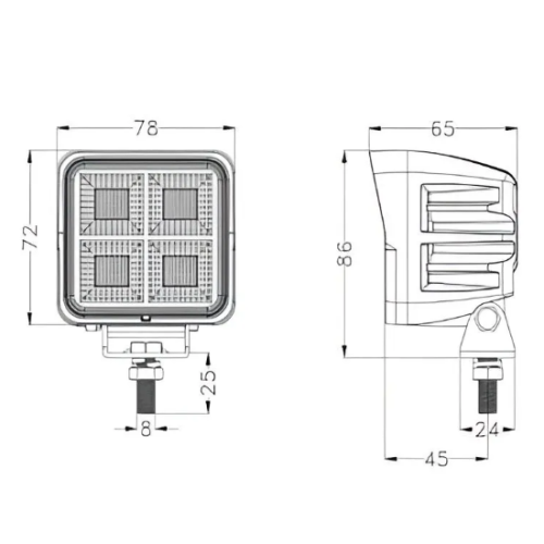 Светодиодная фара рабочего света 64 Вт (Wide Flood) 1164SF (EMC)