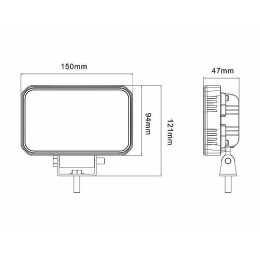 Светодиодная фара рабочего света 45 Вт  с вертикальным креплением (Flood)