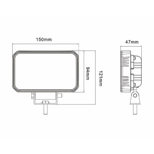 Светодиодная фара рабочего света 45 Вт  с вертикальным креплением (Flood)
