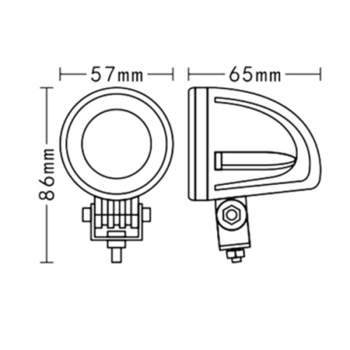 Светодиодная фара рабочего света 10 Вт круглая (Flood)