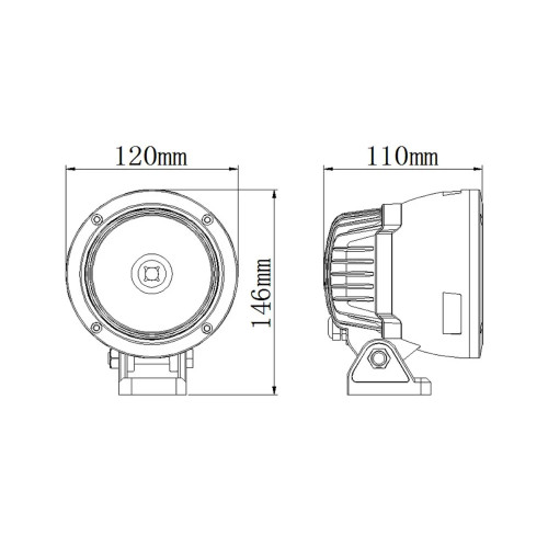 Светодиодная фара рабочего света 25 Вт круглая (Spot)