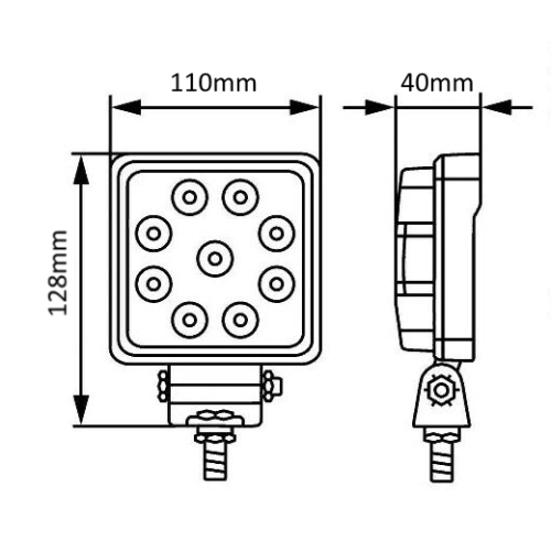 Светодиодная фара рабочего света 27 Вт квадратная (Flood) 100V