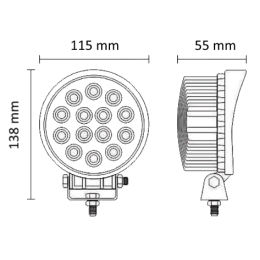 Светодиодная фара рабочего света 42 Вт круглая (Flood)