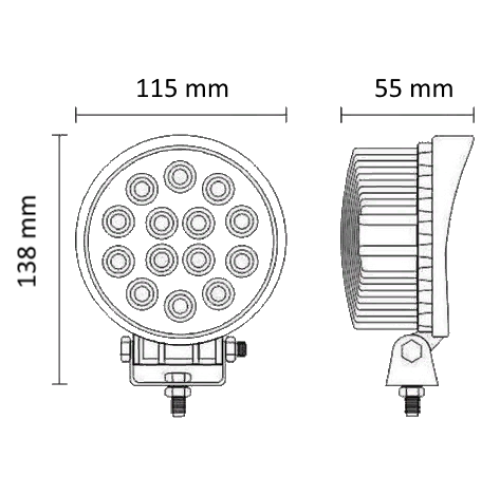 Светодиодная фара рабочего света 42 Вт круглая (Flood)