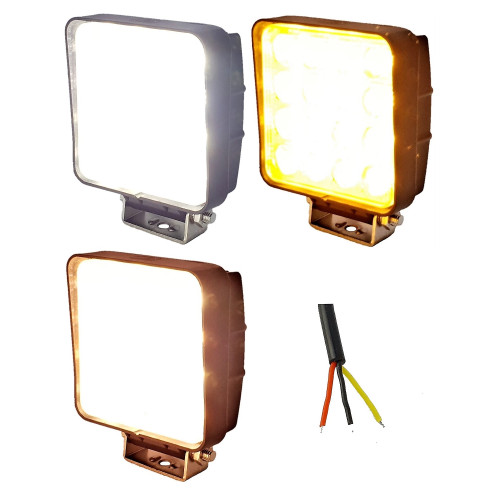 Светодиодная фара рабочего света круглая двухцветная 48 Вт широкое пятно