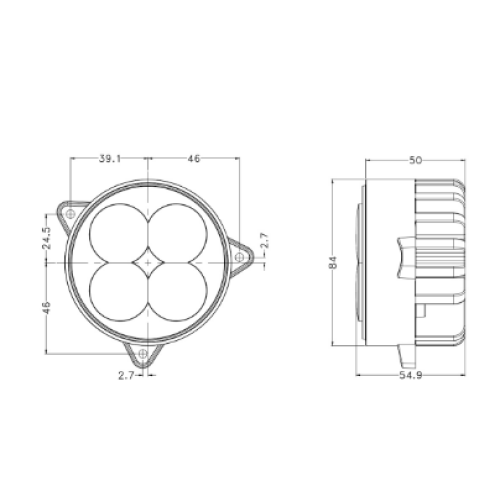 Светодиодная фара рабочего света круглая 40 Вт Osram широкое пятно