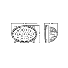 Светодиодная фара рабочего света овальная врезная 39 Вт Osram широкое пятно
