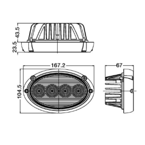 Светодиодная фара рабочего света овальная врезная 40 Вт Osram широкое пятно