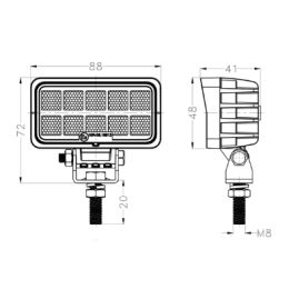 Светодиодная фара рабочего света 10 Вт прямоугольная (Flood)