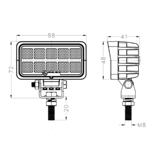 Светодиодная фара рабочего света 10 Вт прямоугольная (Flood)