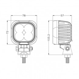 Светодиодная фара рабочего света PRO 40 Вт Osram (Spot 45°) SR-1640SS (EMC)
