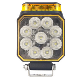 Светодиодная фара рабочего света 27 Вт квадратная (Flood) с проблесковым маяком