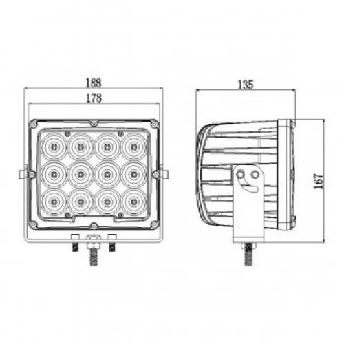 Светодиодная фара рабочего света PRO 120 Вт (Spot)