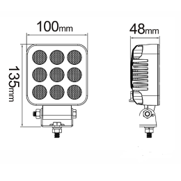 Светодиодная фара рабочего света 27 Вт Osram (Flood)