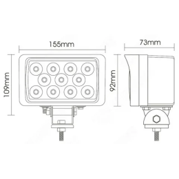 Светодиодная фара рабочего света 30 Вт прямоугольная (Spot)