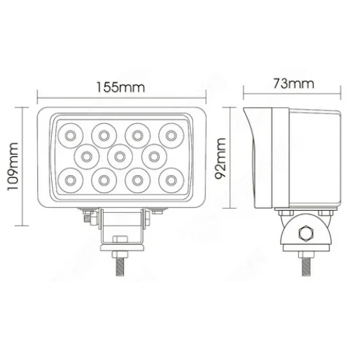 Светодиодная фара рабочего света 30 Вт прямоугольная (Spot)