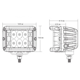 Светодиодная фара рабочего света 36 Вт с боковым засветом (Combo)