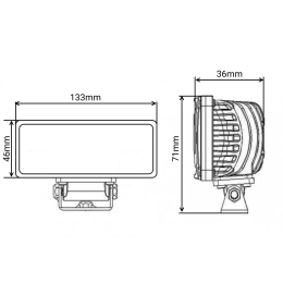 Светодиодная фара рабочего света 18 Вт c ДХО (Flood)